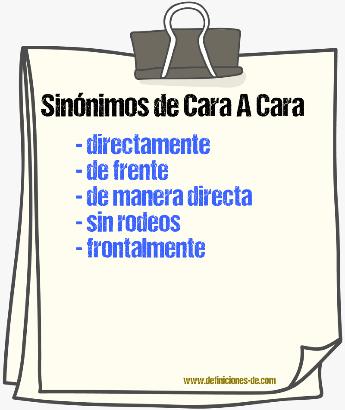 Sinónimos de cara a cara