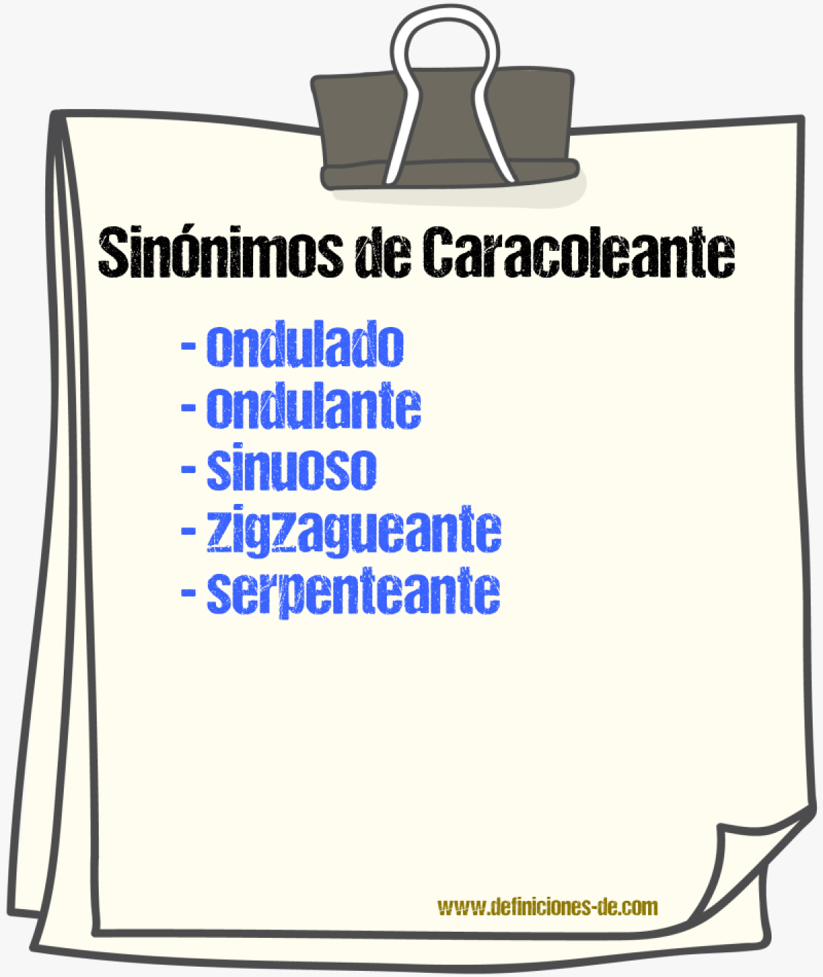 Sinnimos de caracoleante