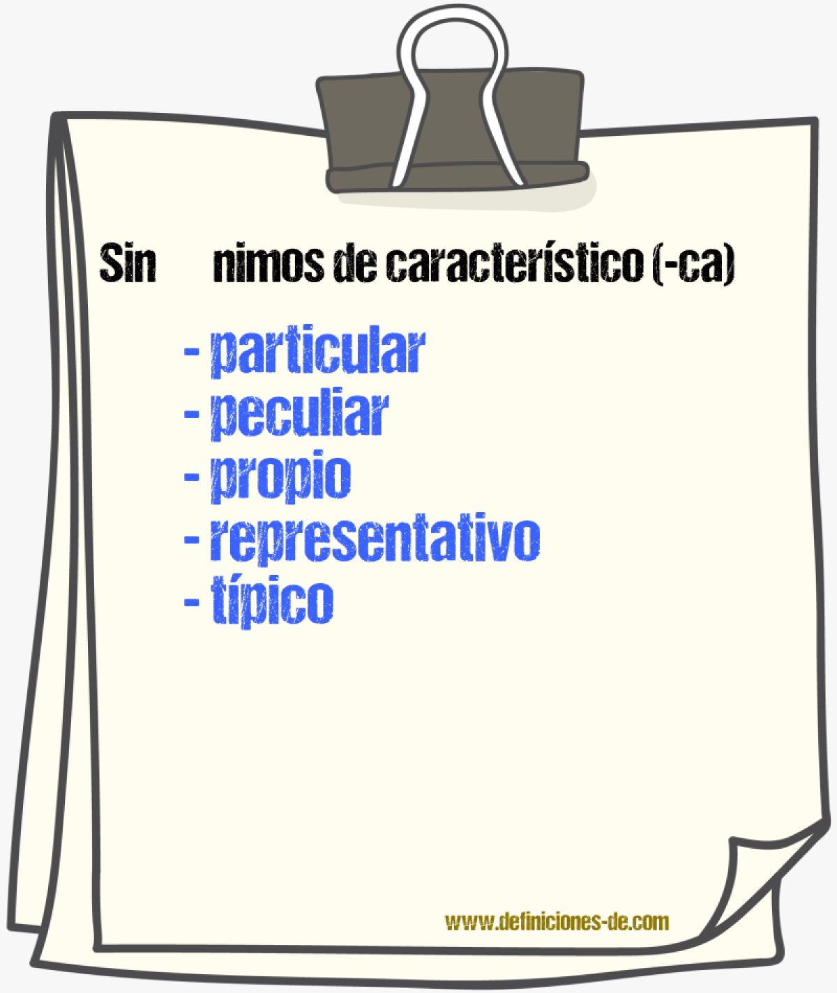 Sinnimos de caracterstico