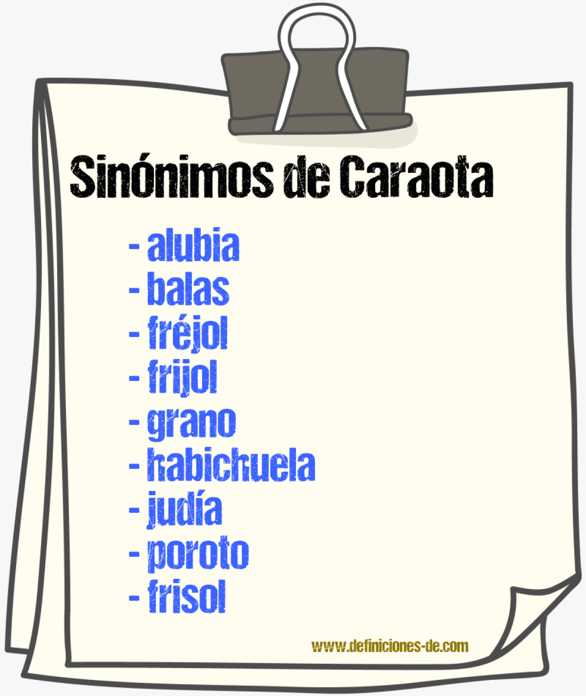 Sinnimos de caraota