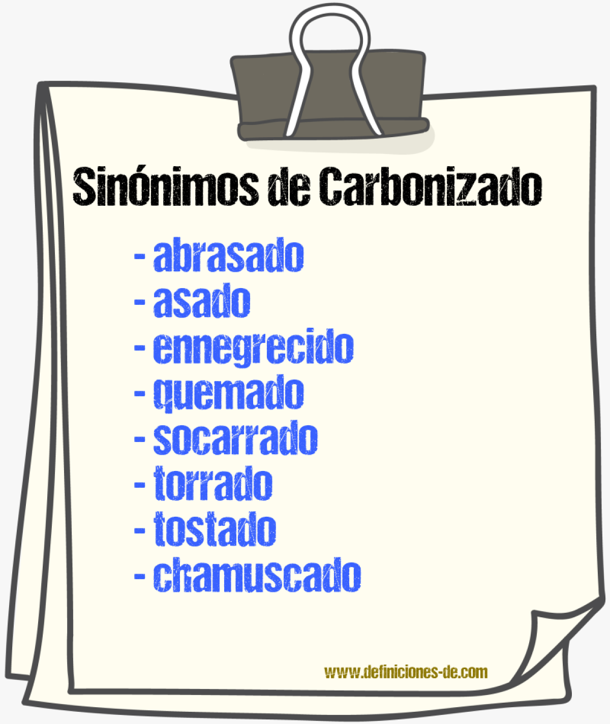 Sinnimos de carbonizado