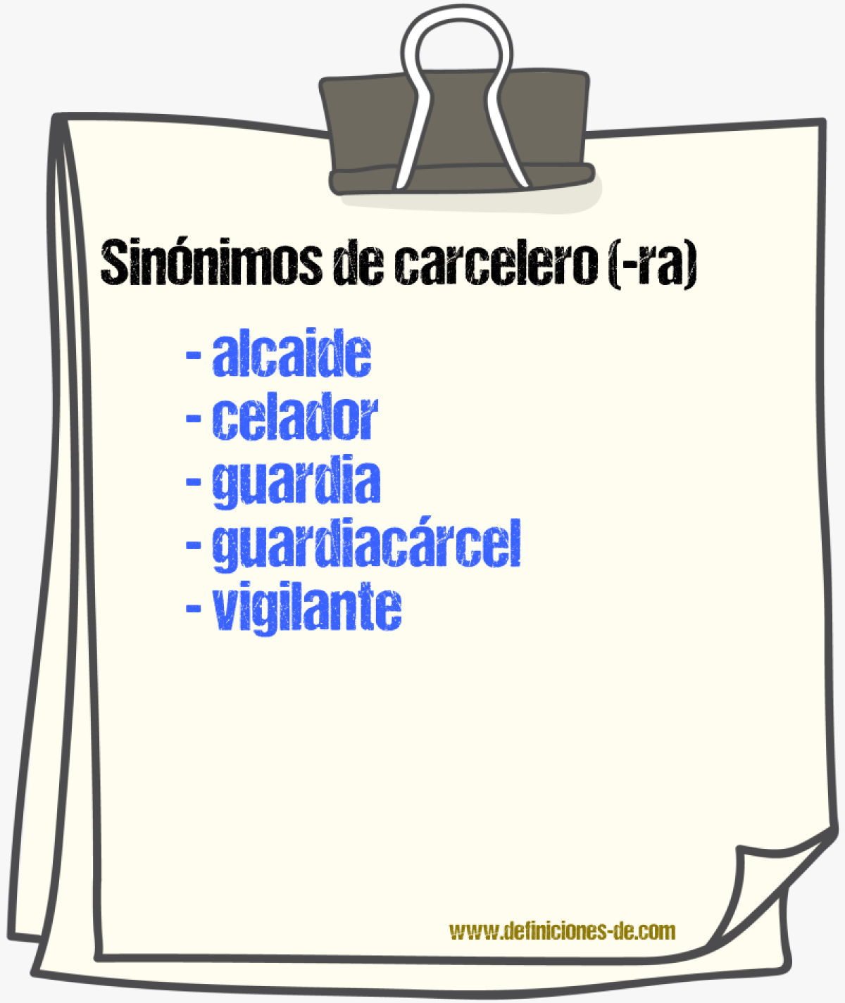 Sinnimos de carcelero