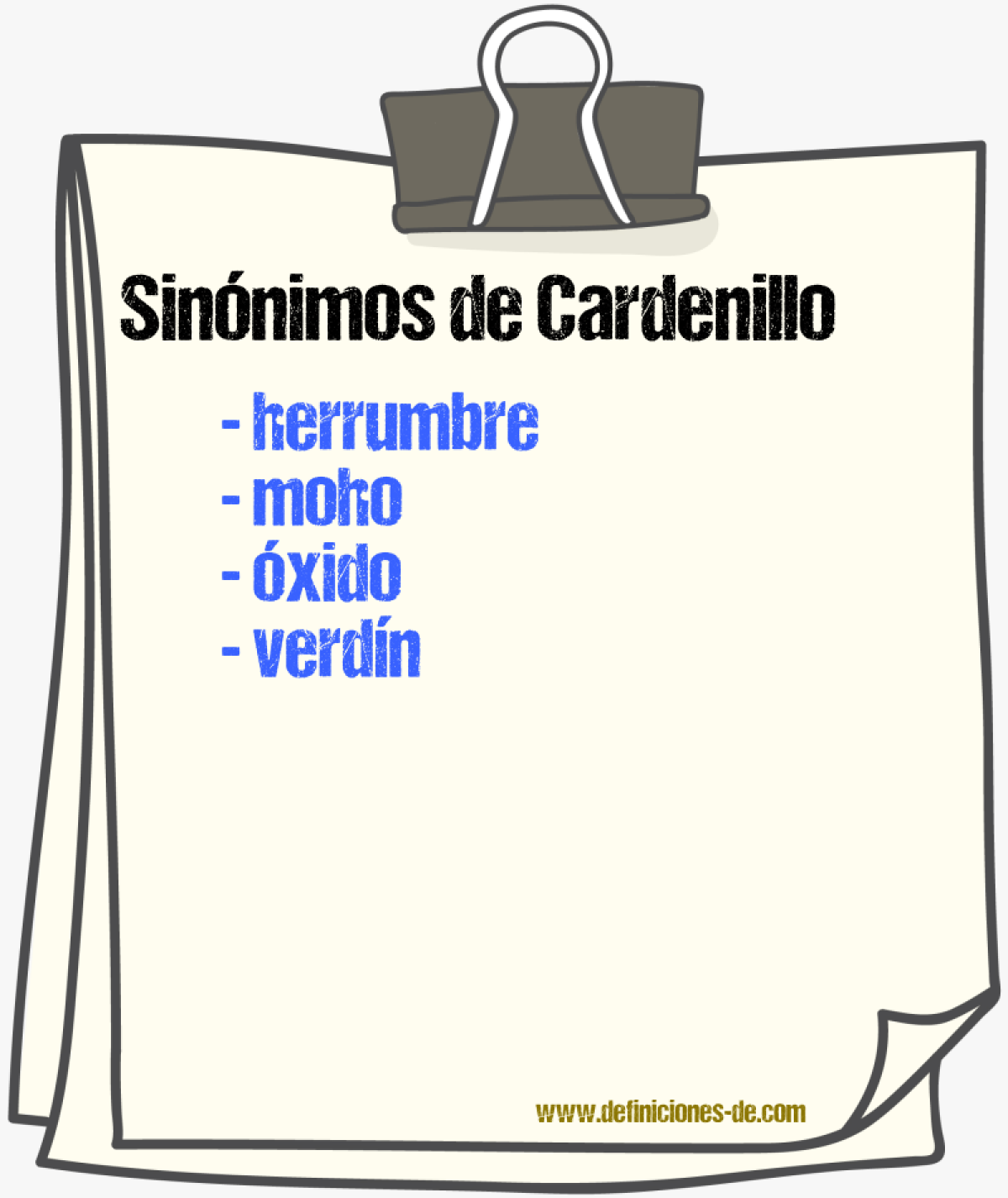 Sinnimos de cardenillo