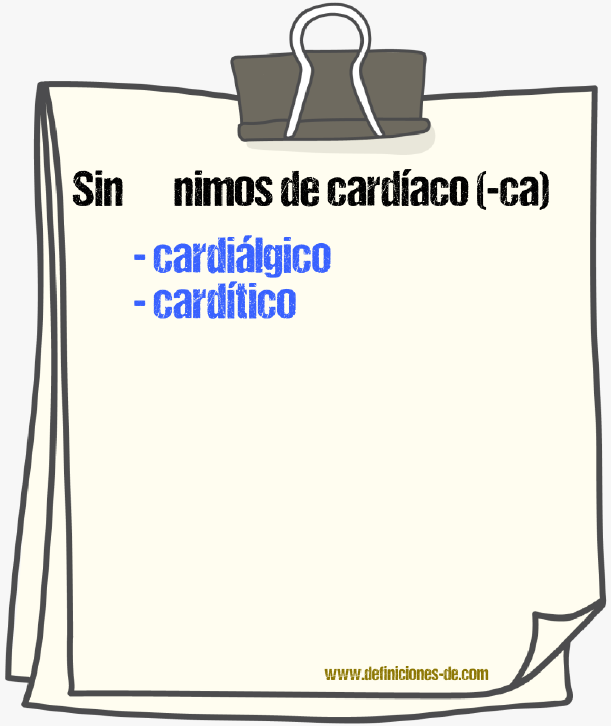 Sinnimos de cardaco