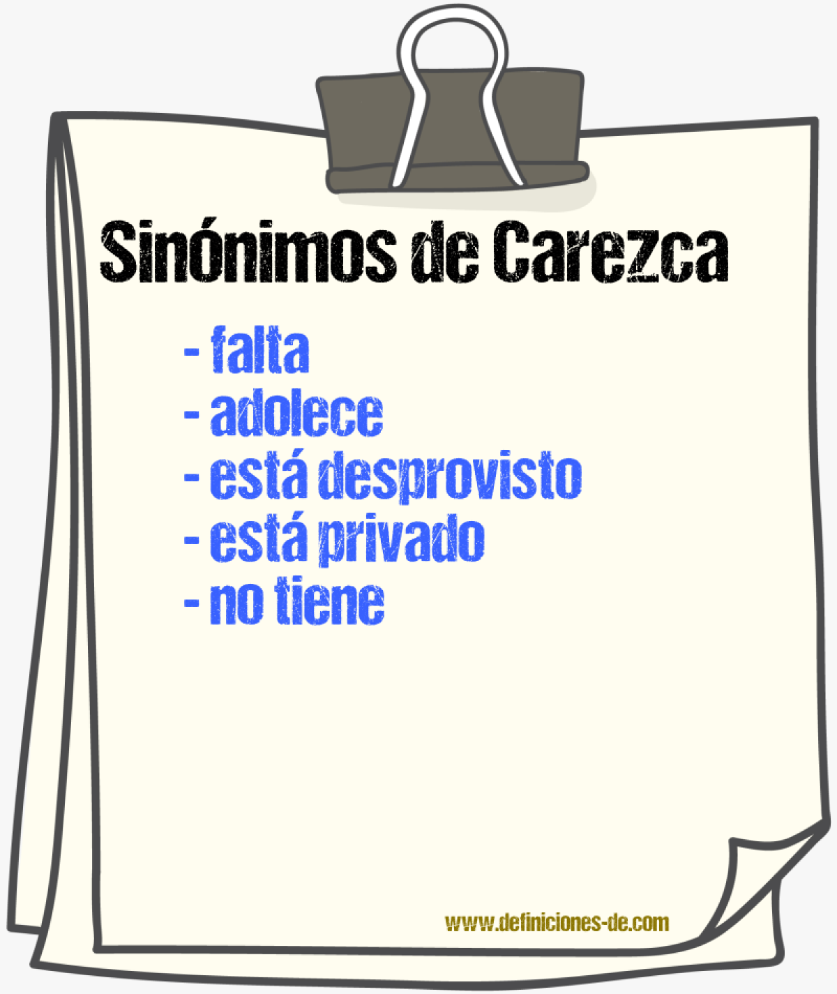 Sinónimos de carezca