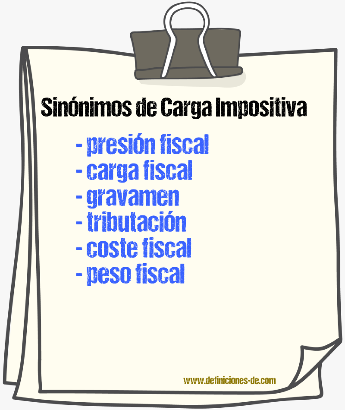 Sinónimos de carga impositiva