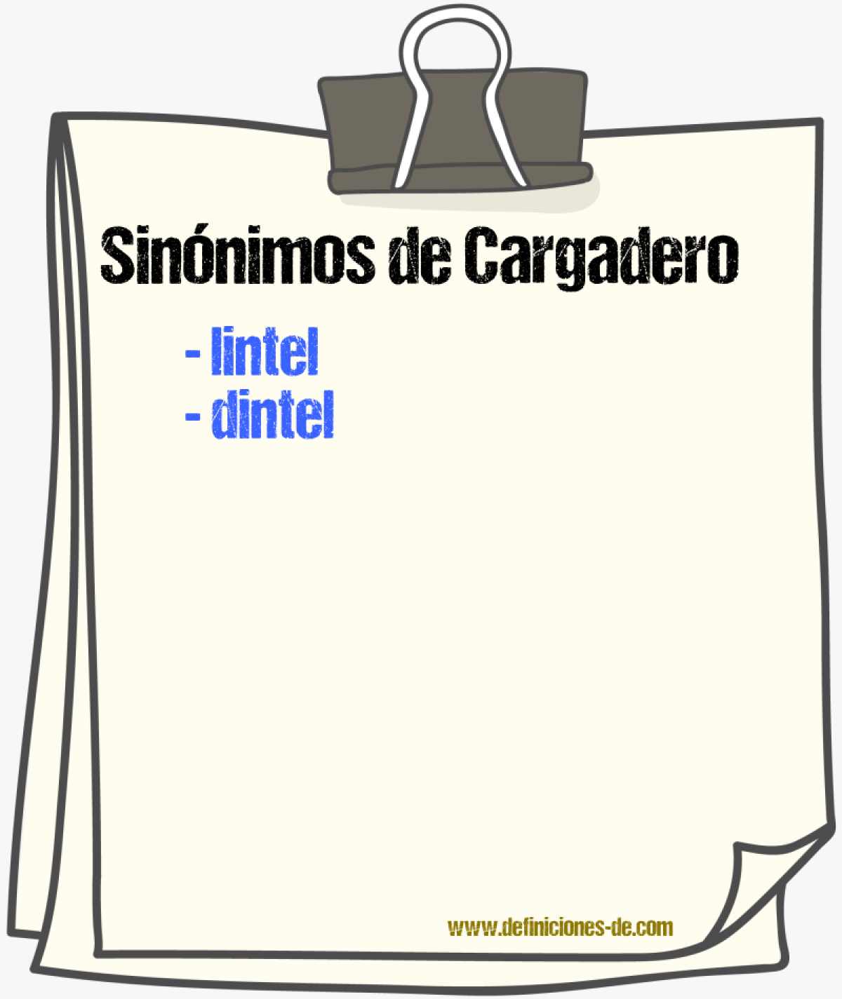 Sinnimos de cargadero