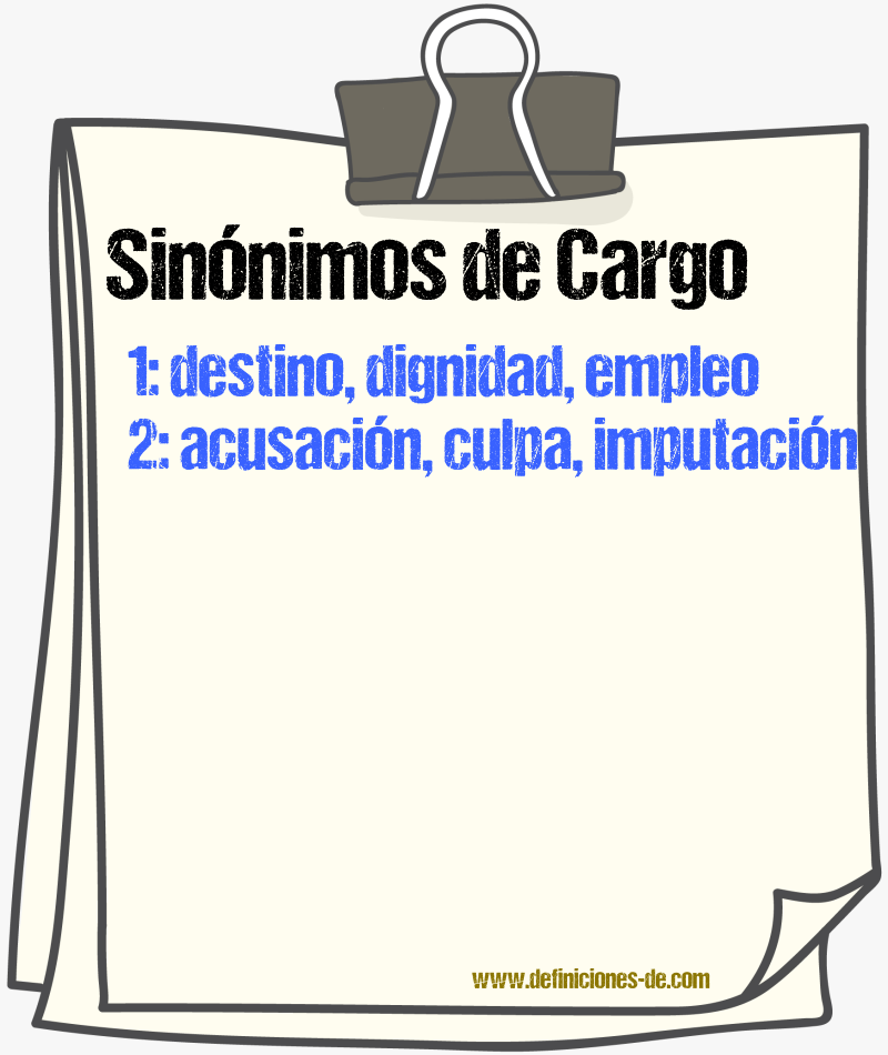 Sinnimos de cargo