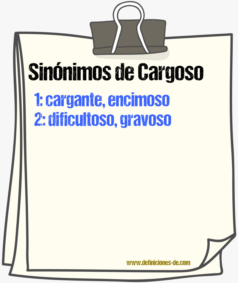 Sinnimos de cargoso