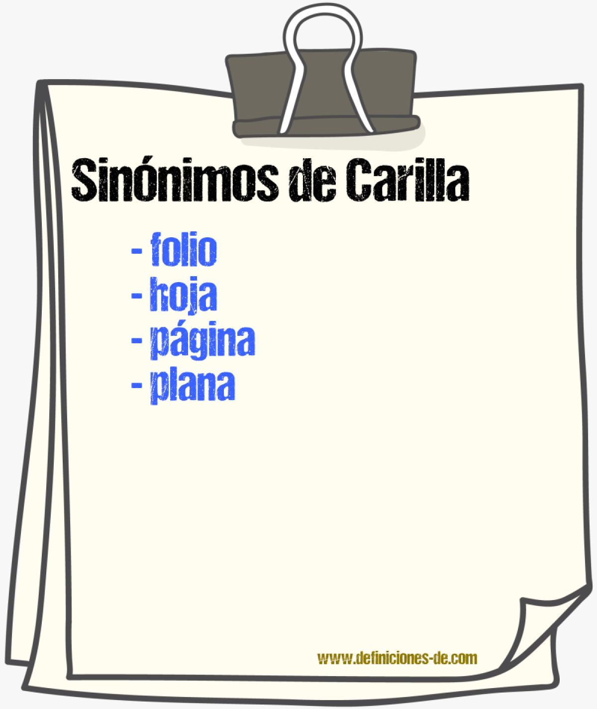 Sinnimos de carilla