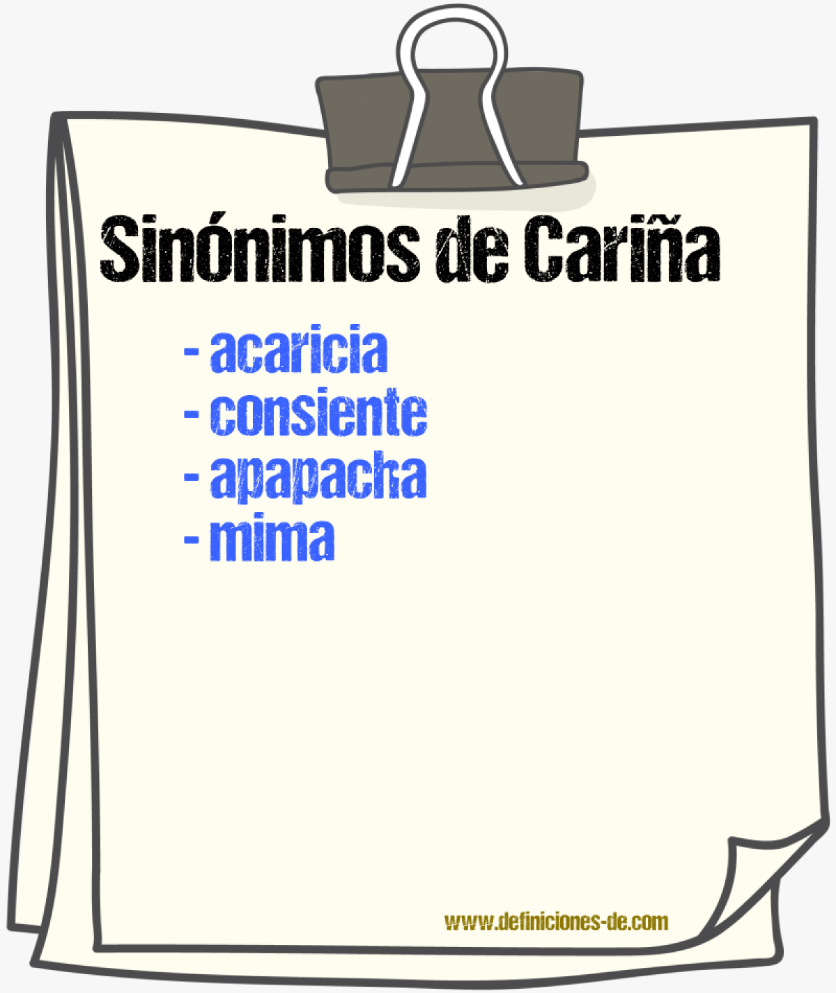 Sinónimos de cariña