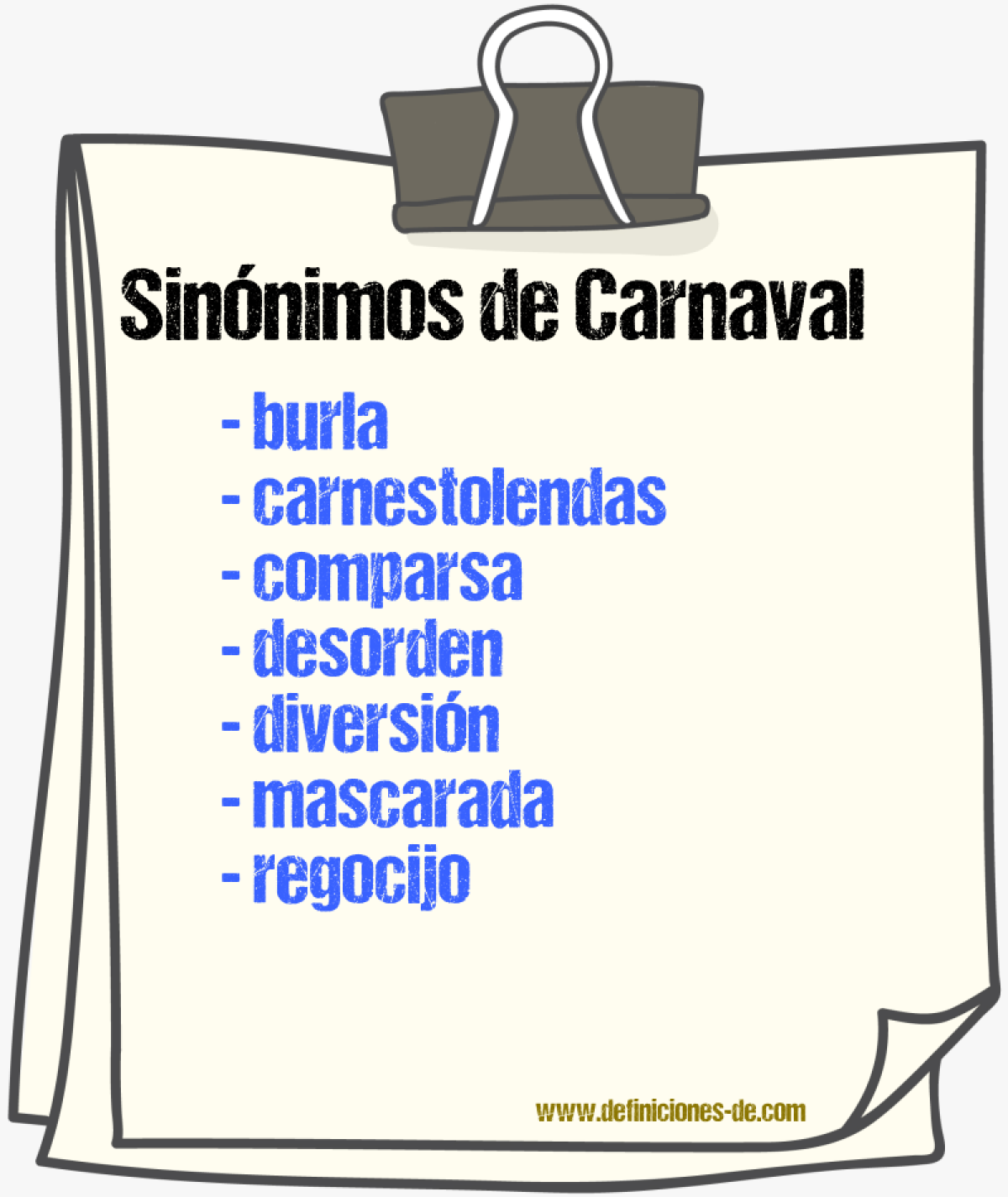 Sinnimos de carnaval