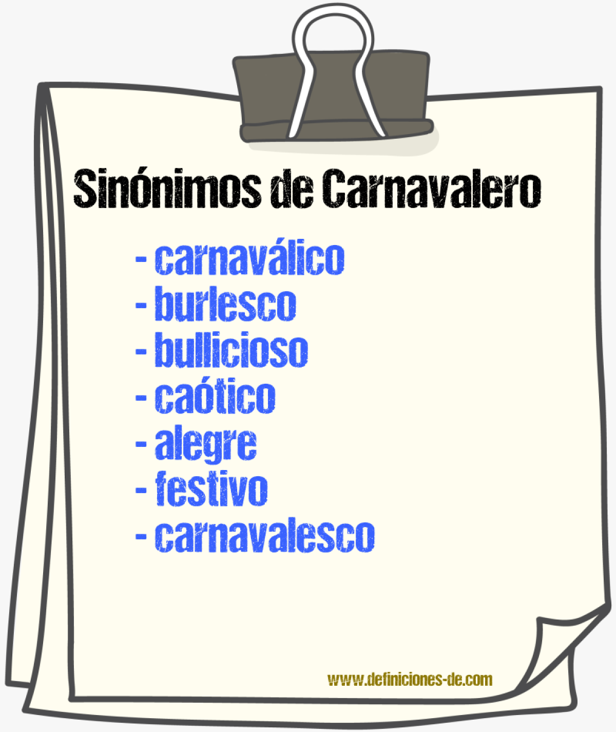 Sinnimos de carnavalero