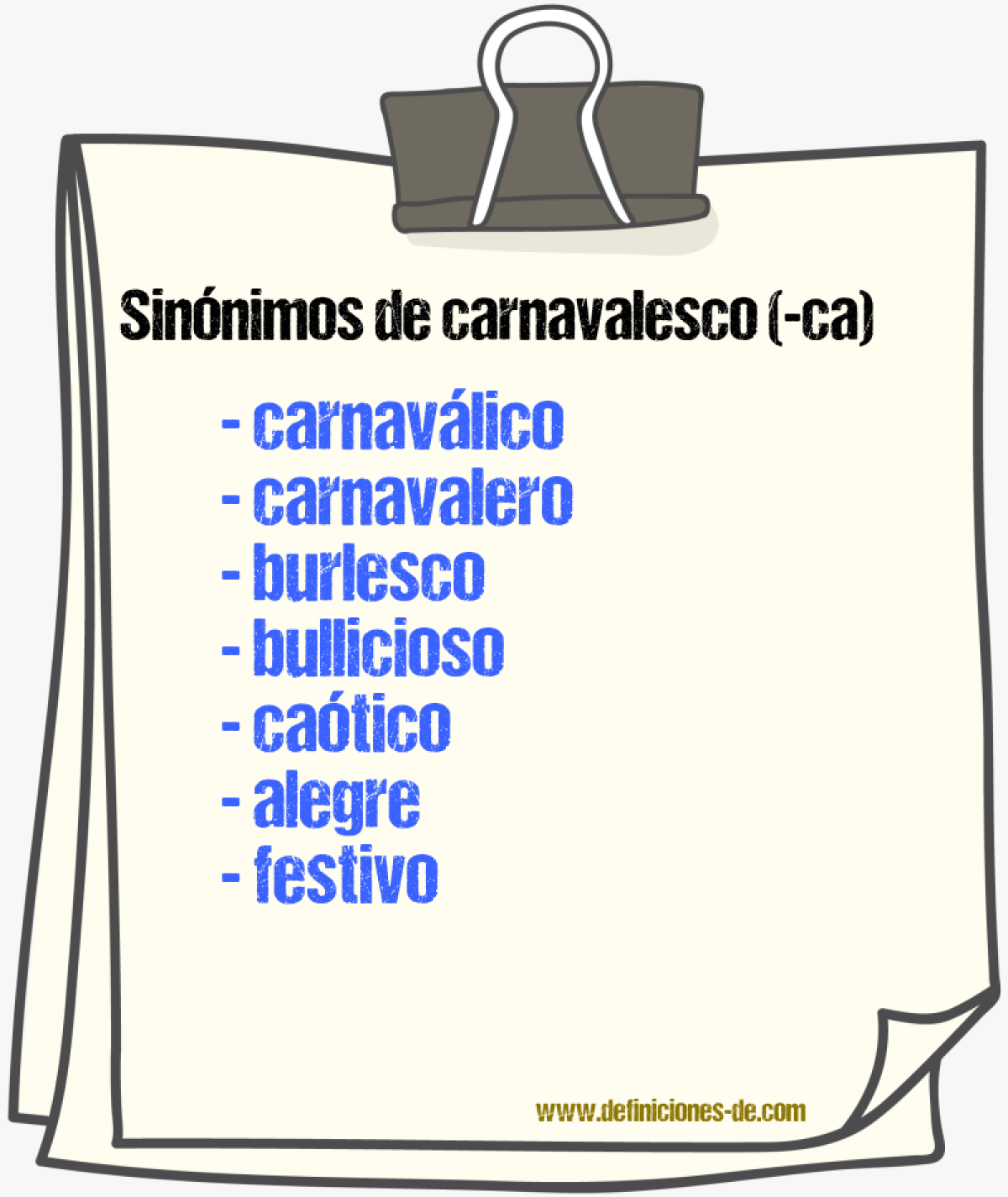 Sinnimos de carnavalesco