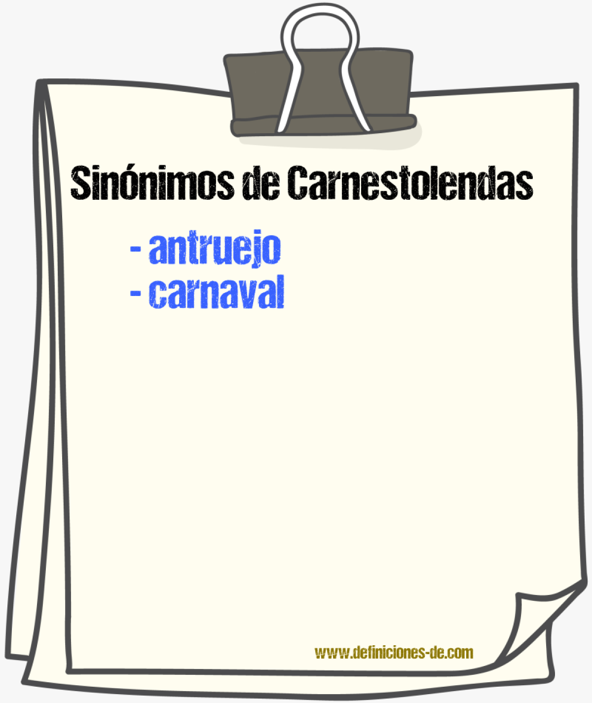 Sinnimos de carnestolendas