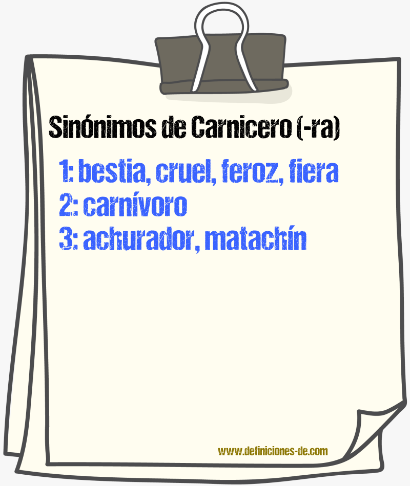 Sinnimos de carnicero