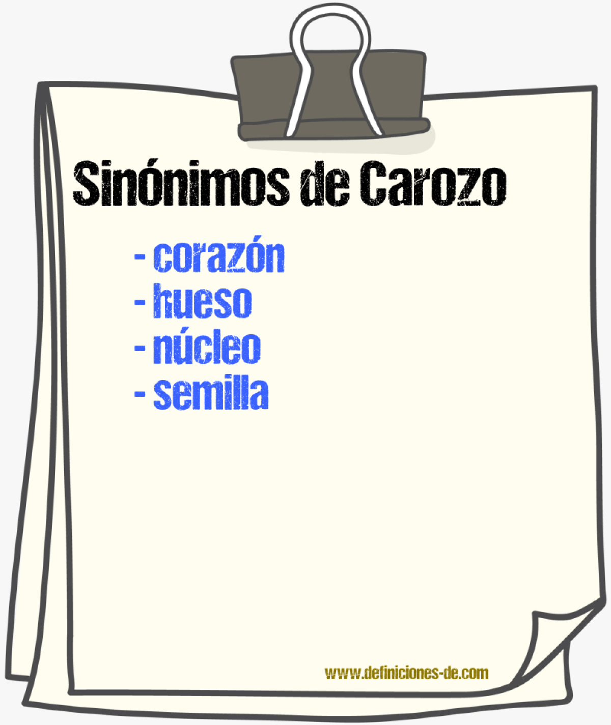 Sinnimos de carozo