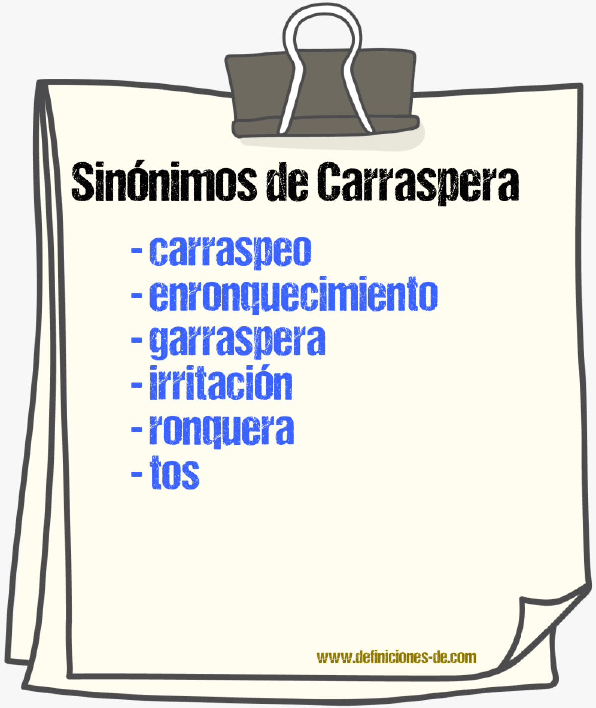 Sinnimos de carraspera