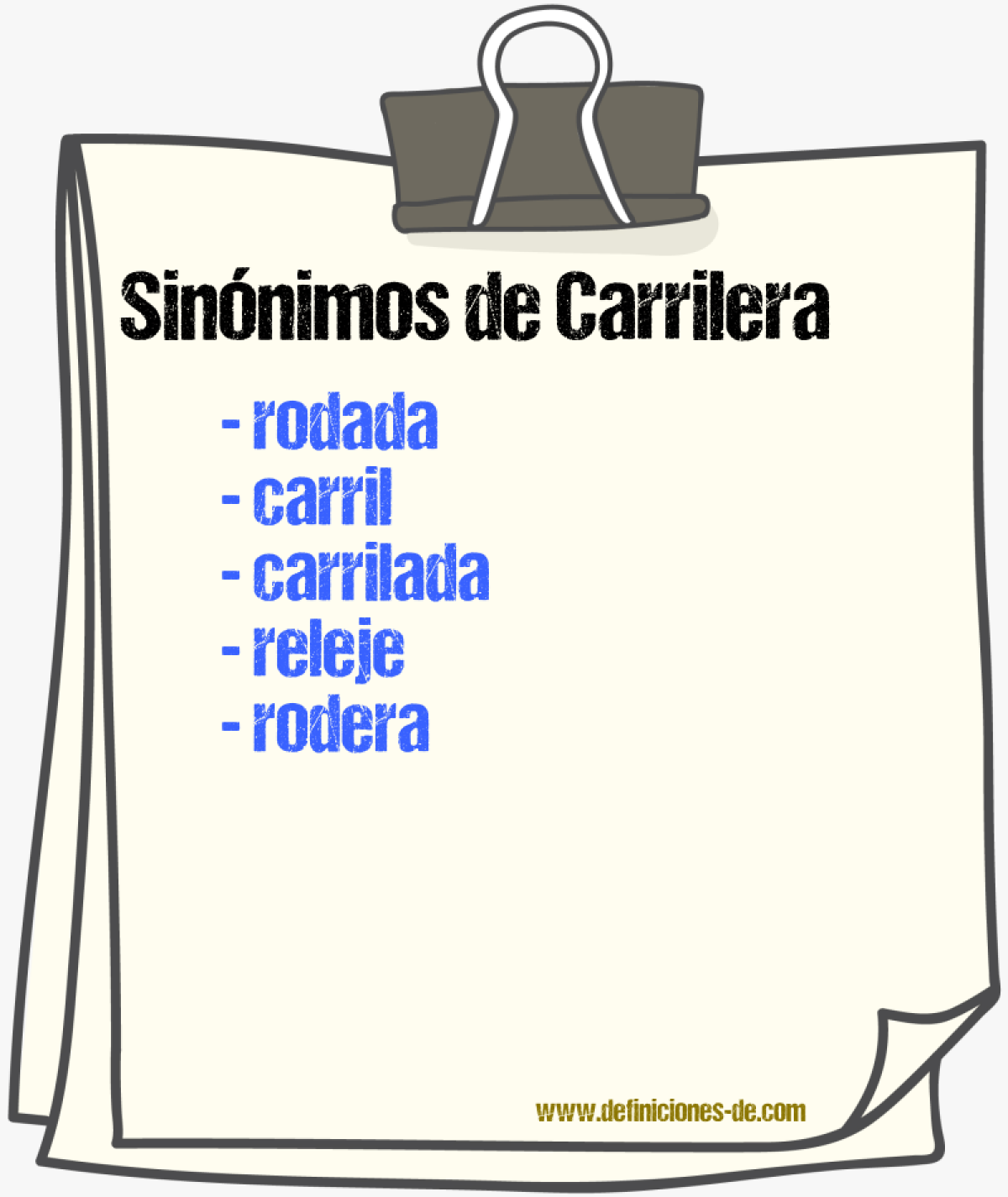 Sinnimos de carrilera