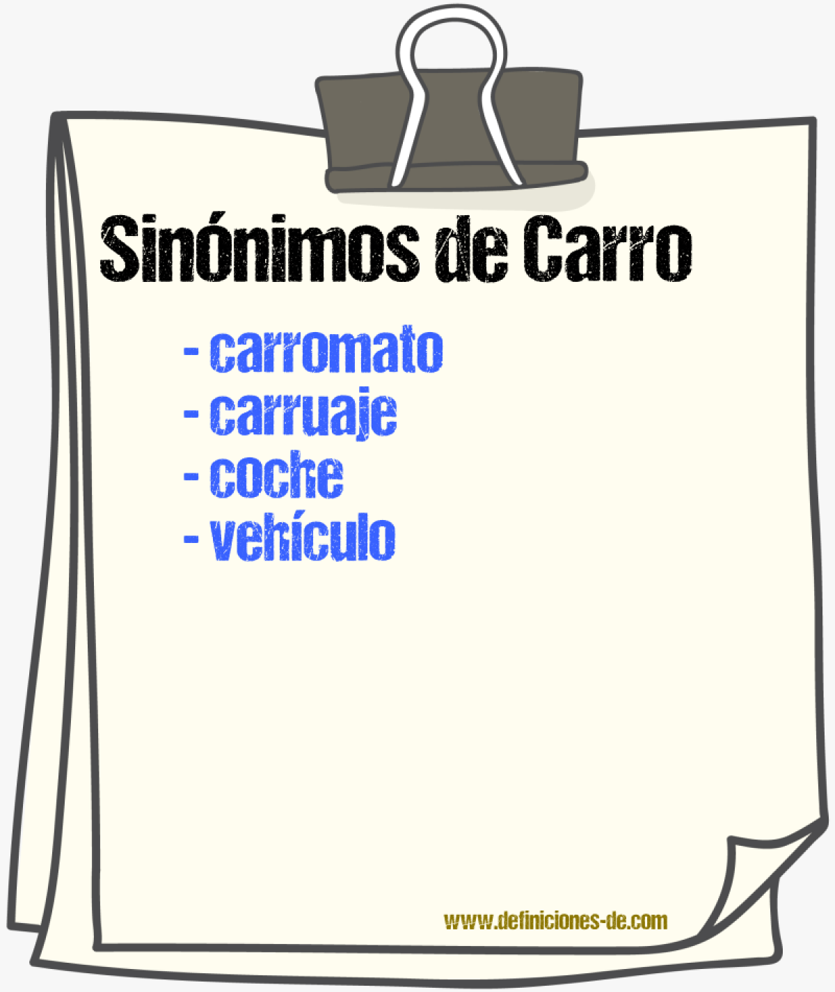 Sinnimos de carro