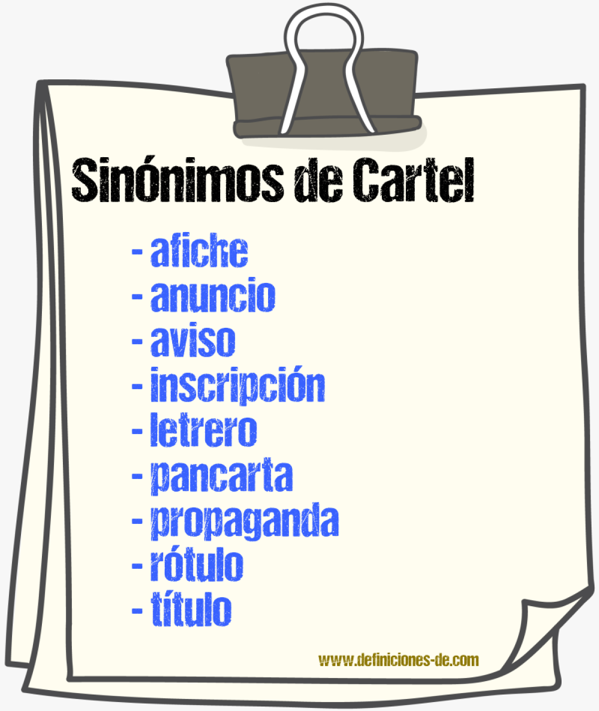 Sinnimos de cartel