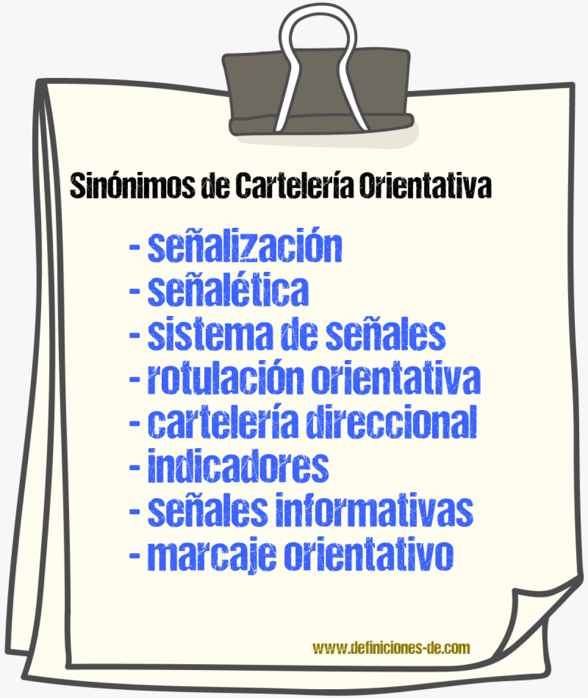 Sinónimos de cartelería orientativa
