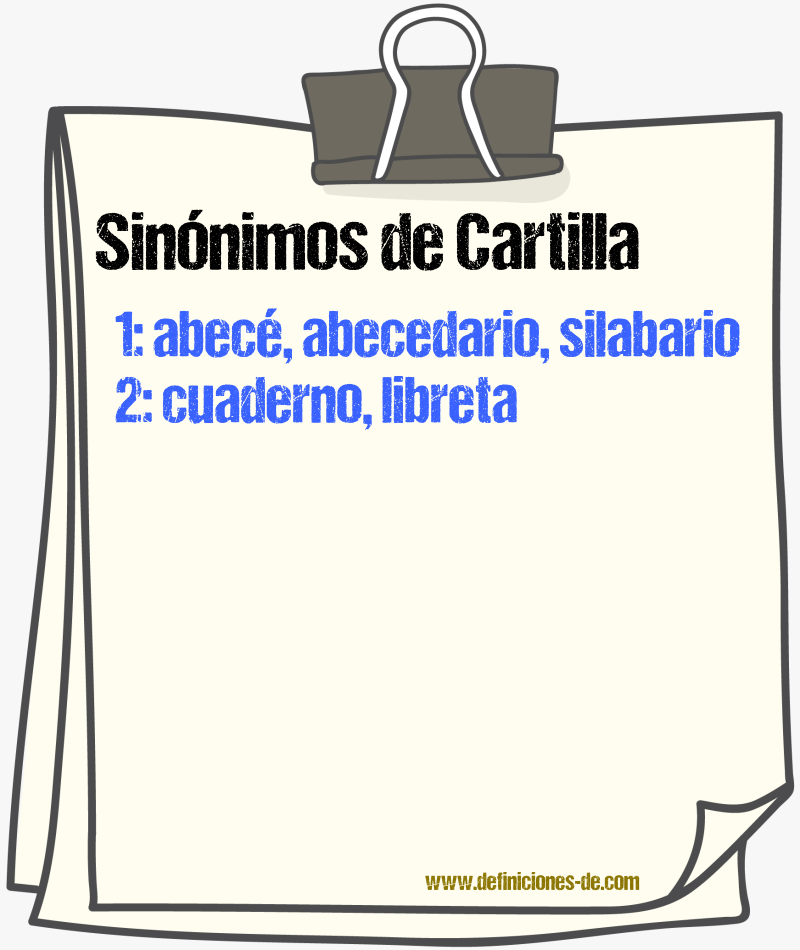 Sinnimos de cartilla