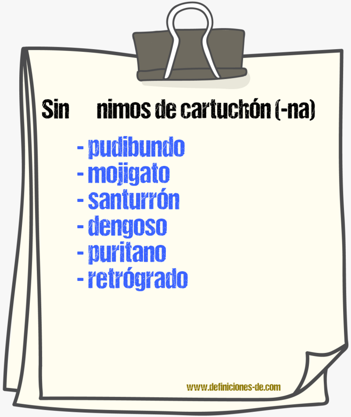 Sinnimos de cartuchn