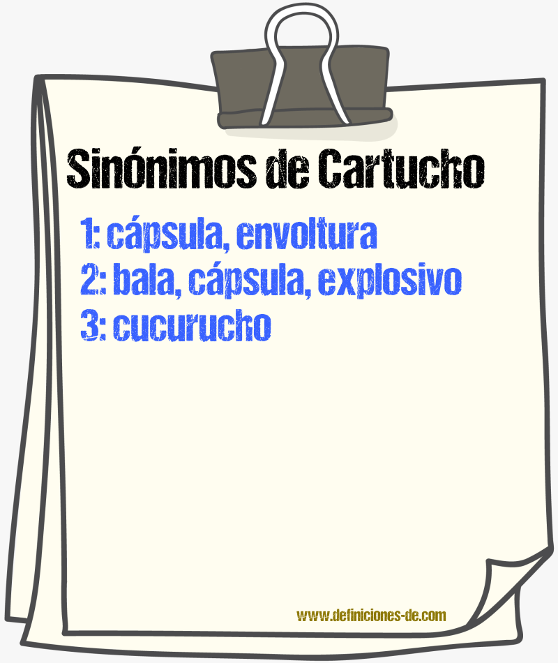 Sinnimos de cartucho