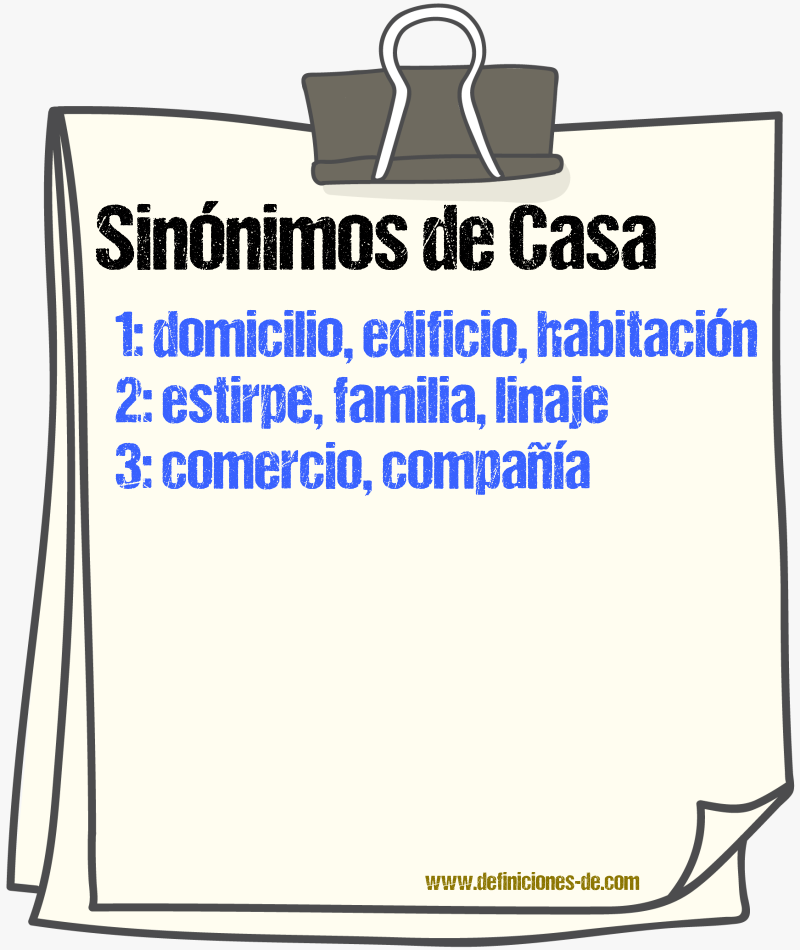 Sinnimos de casa