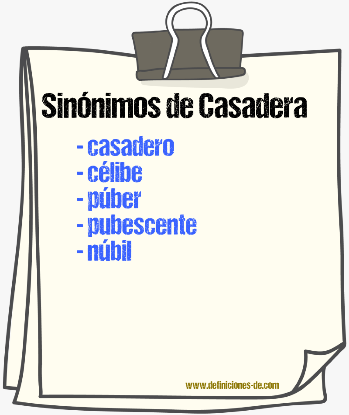 Sinnimos de casadera