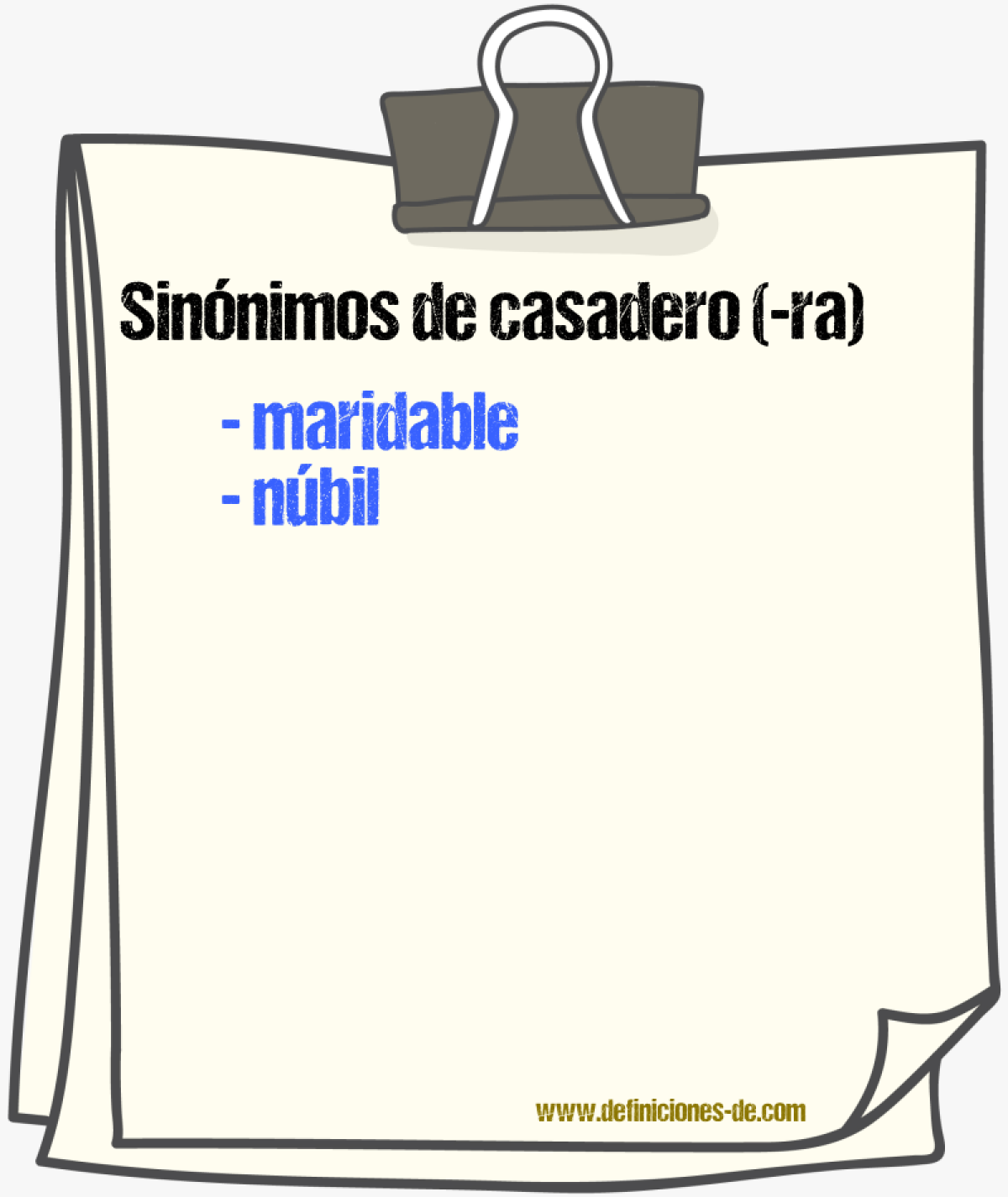 Sinnimos de casadero