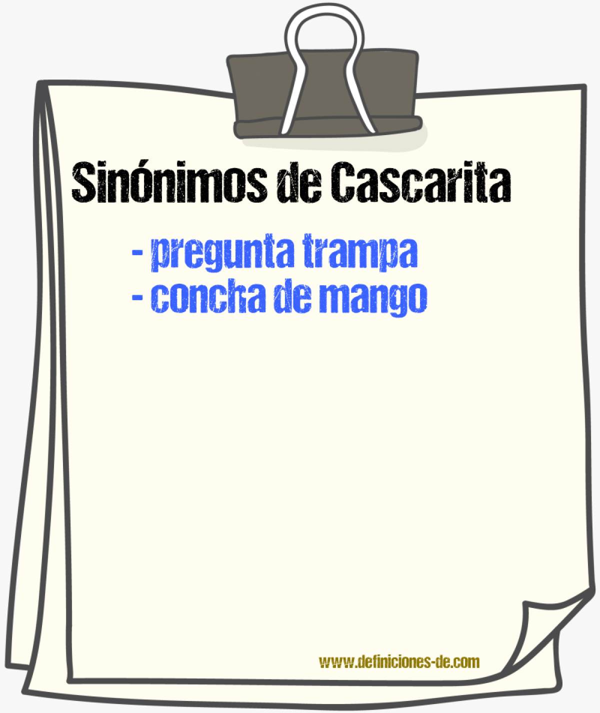 Sinnimos de cascarita