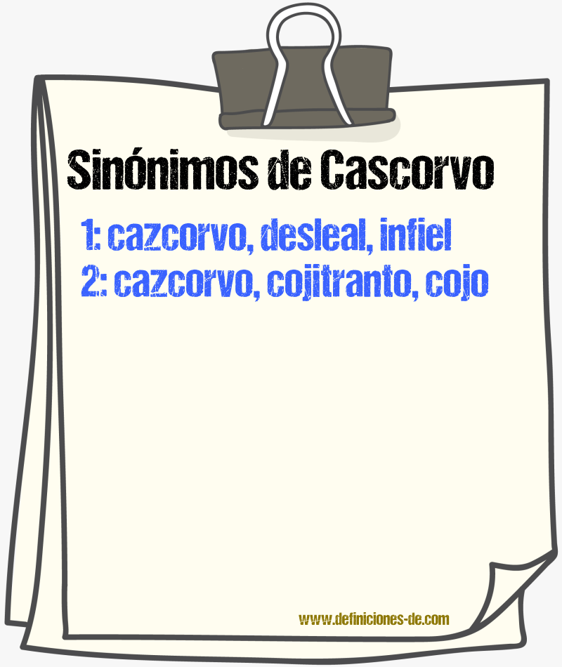 Sinnimos de cascorvo