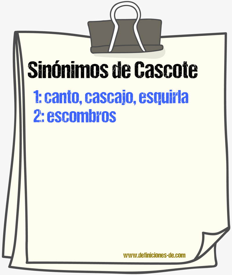 Sinnimos de cascote