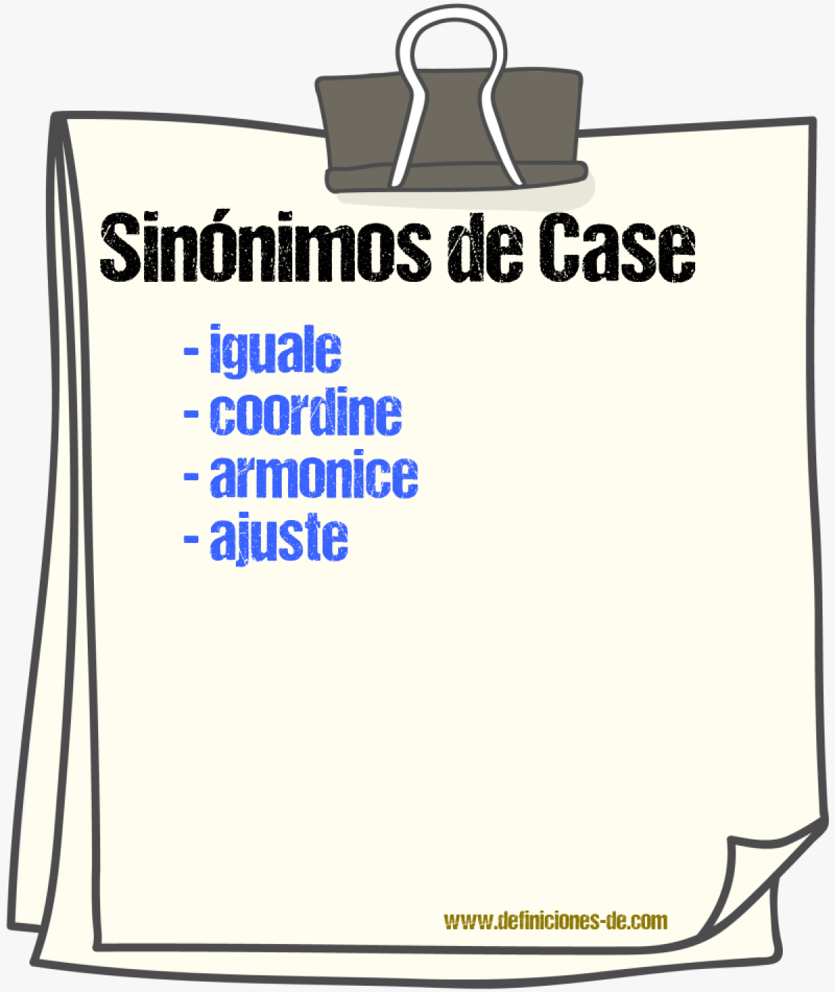 Sinónimos de case
