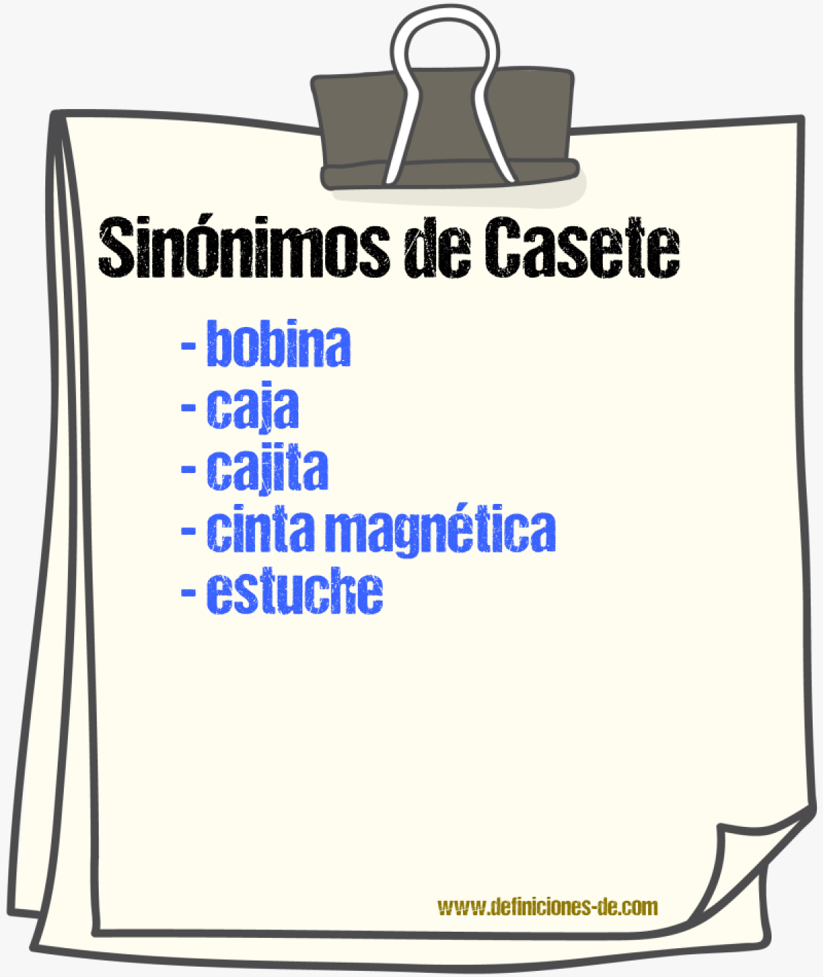 Sinnimos de casete