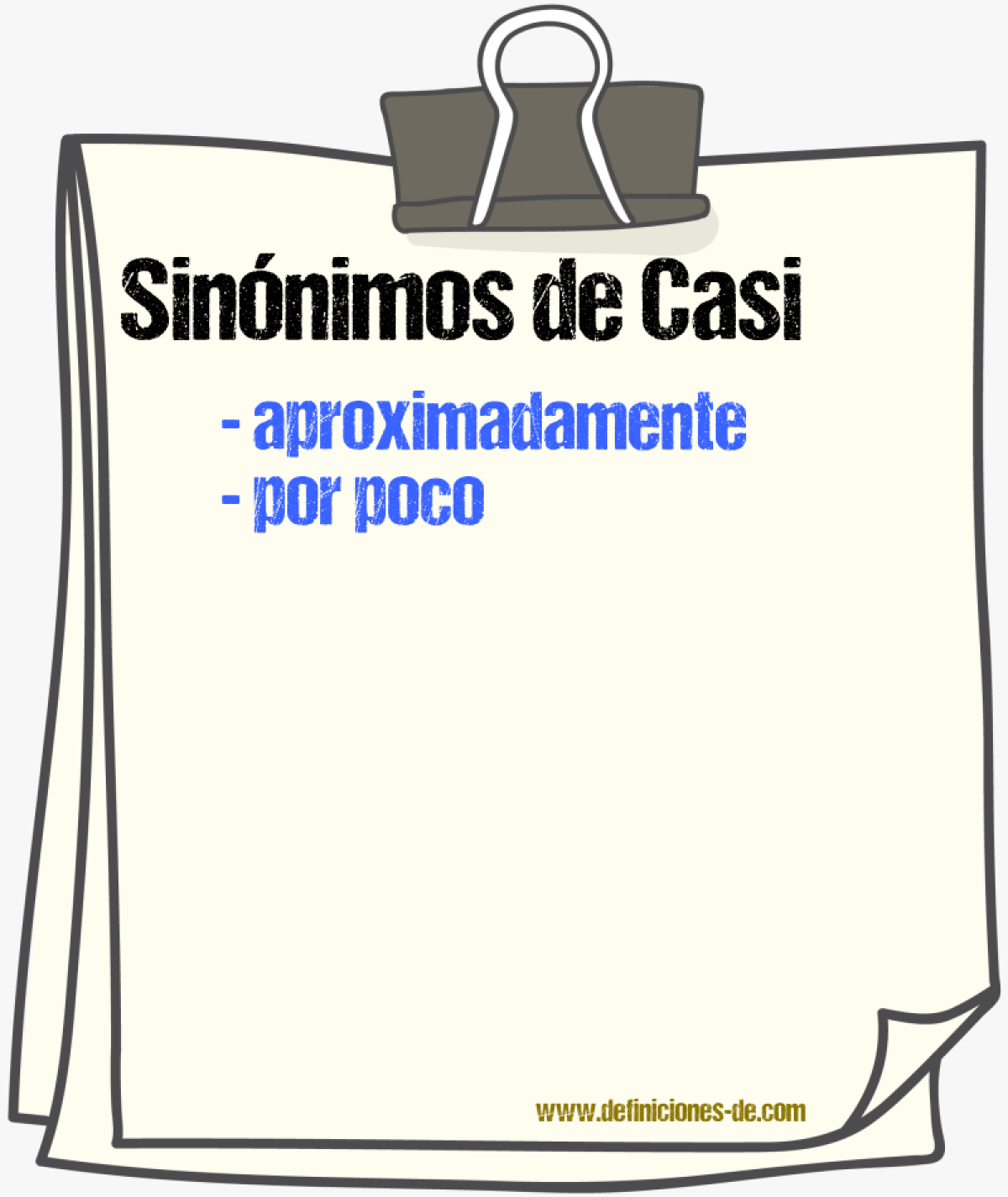 Sinnimos de casi