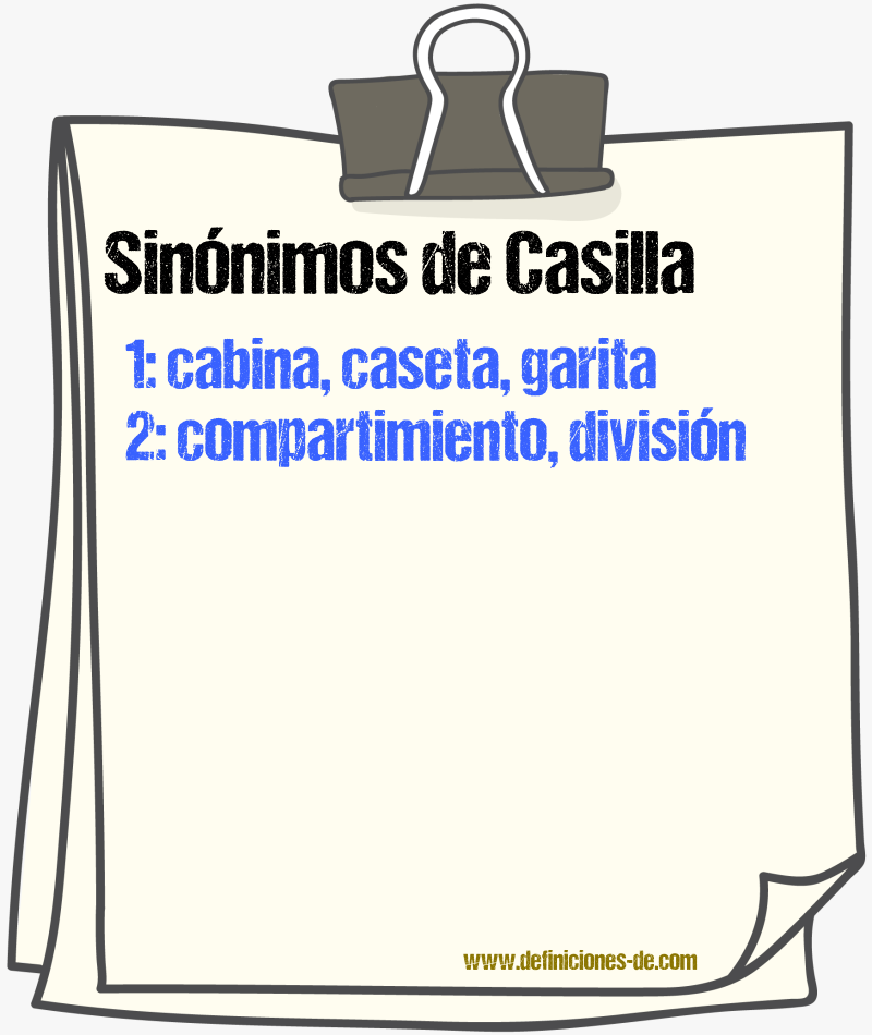 Sinnimos de casilla