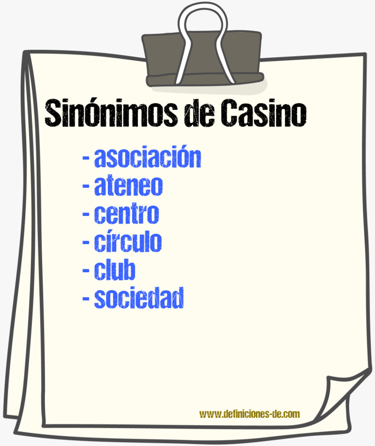 Sinnimos de casino