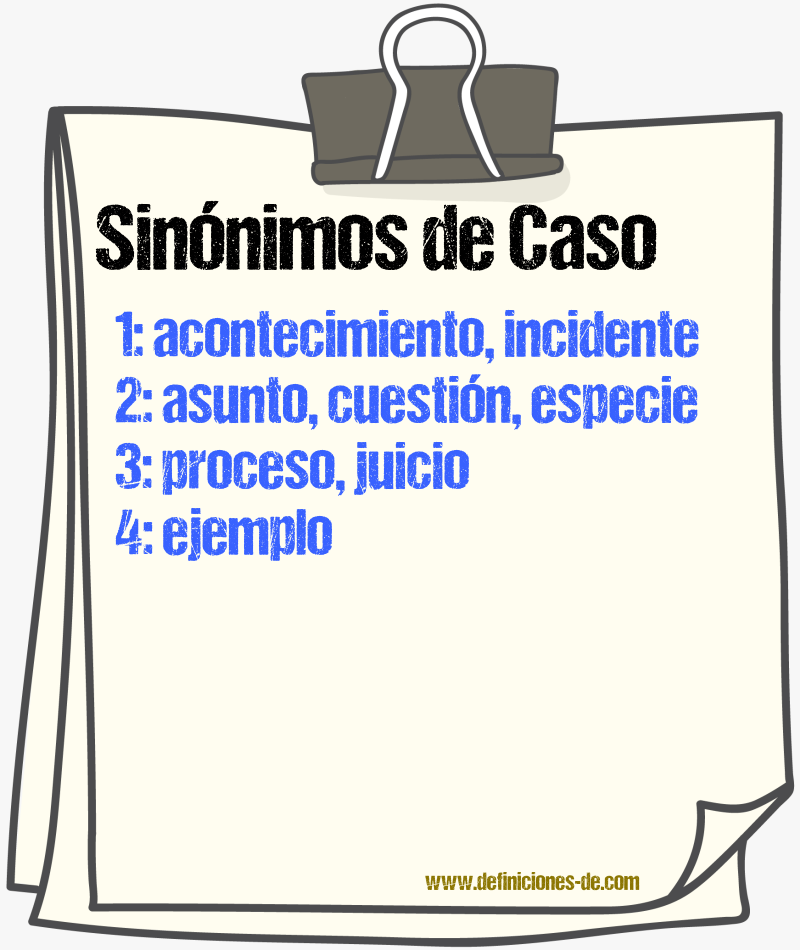 Sinnimos de caso