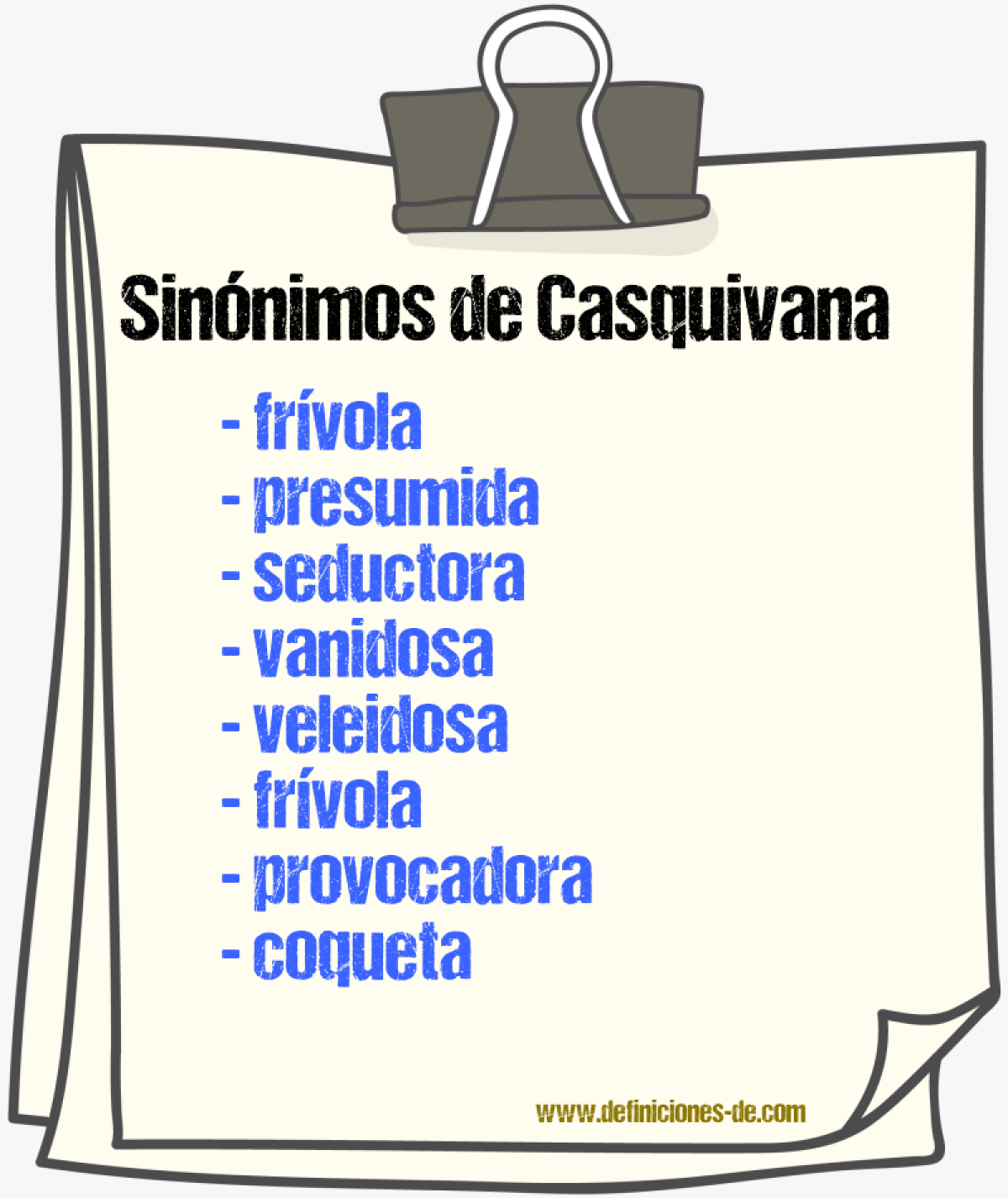 Sinnimos de casquivana