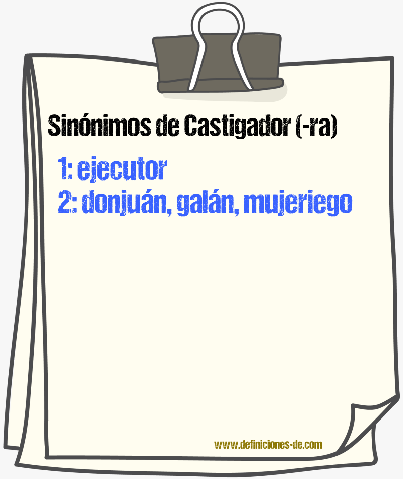 Sinnimos de castigador