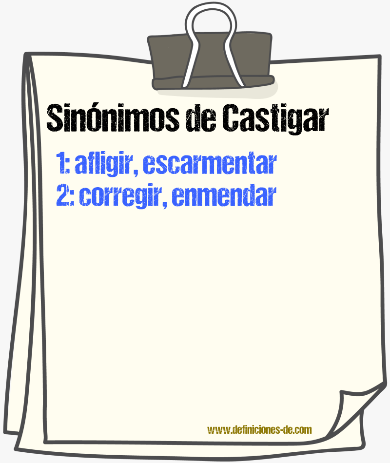 Sinnimos de castigar