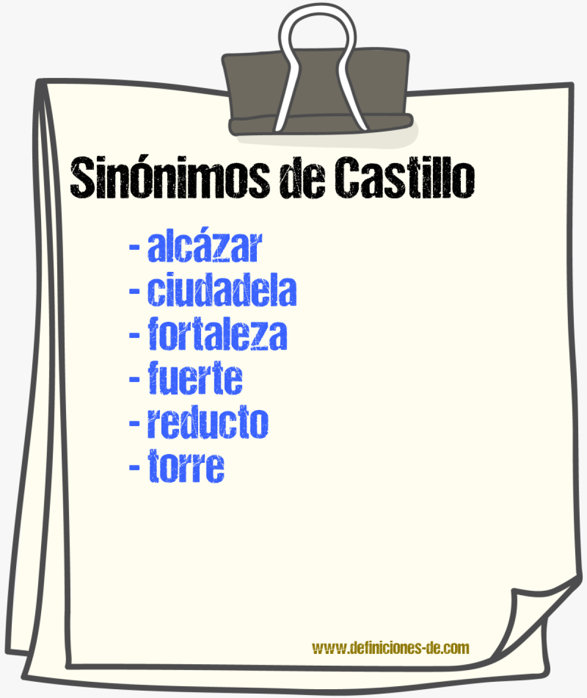 Sinnimos de castillo