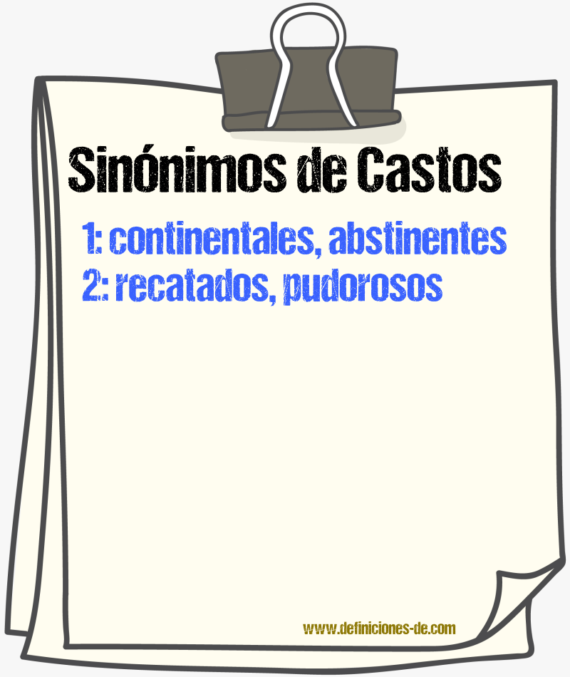 Sinónimos de castos