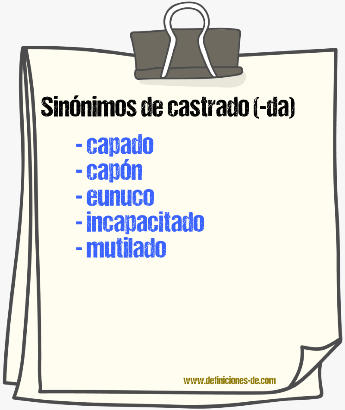 Sinnimos de castrado