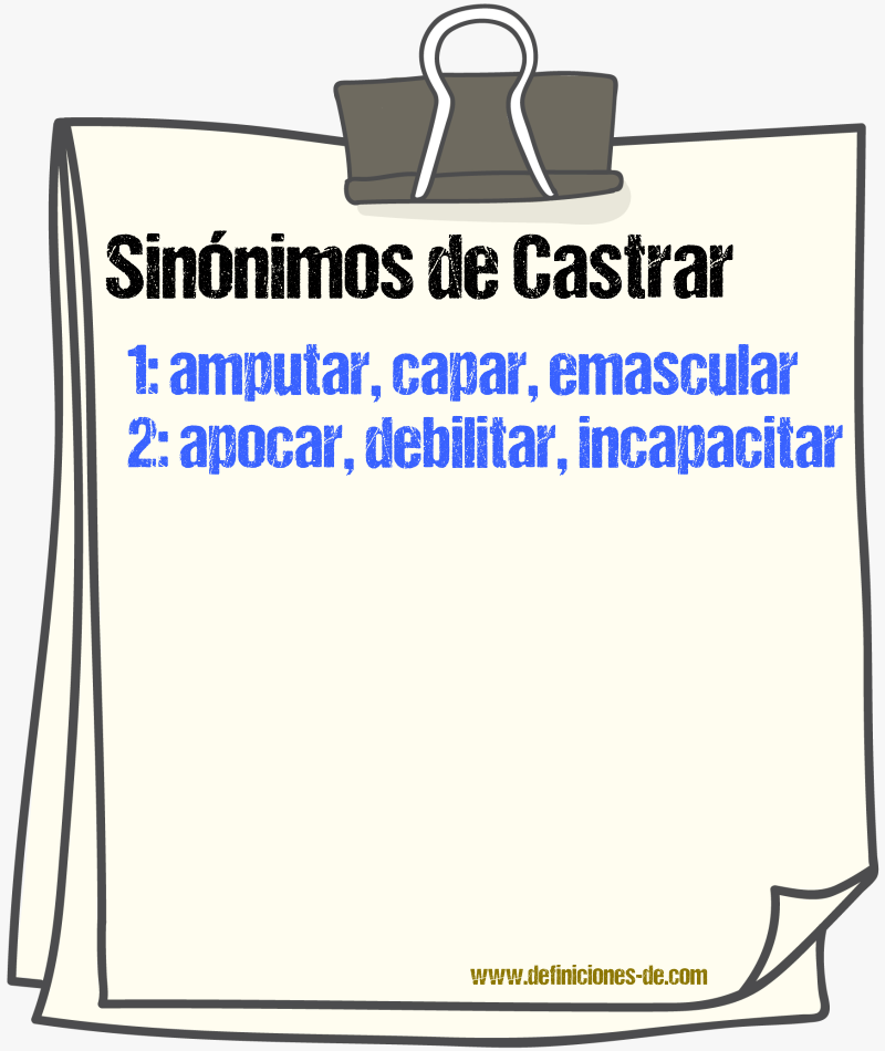 Sinnimos de castrar