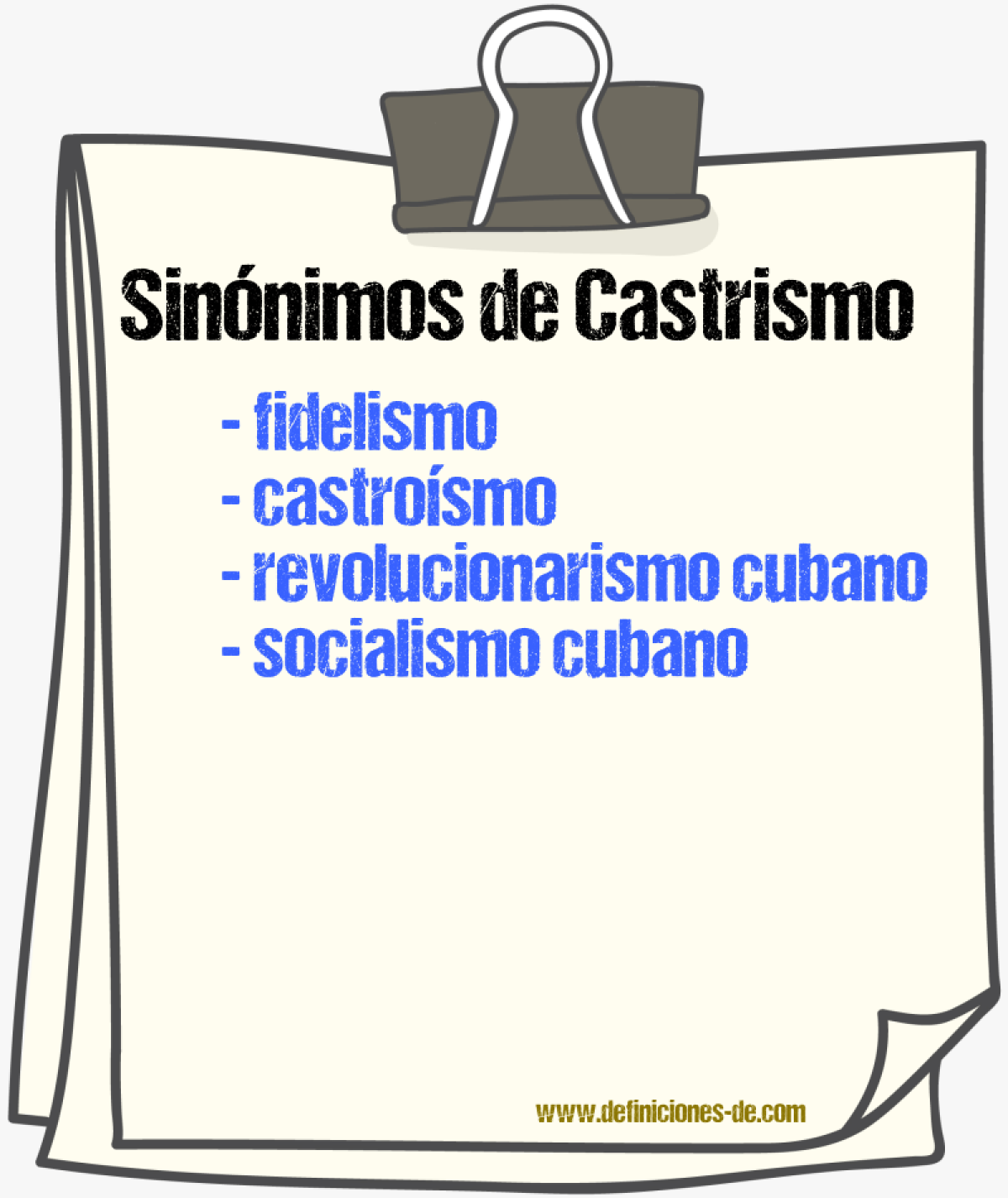 Sinónimos de castrismo