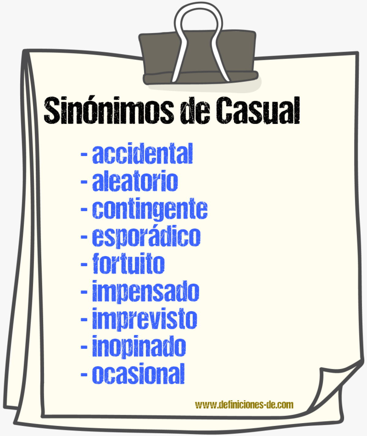 Sinnimos de casual